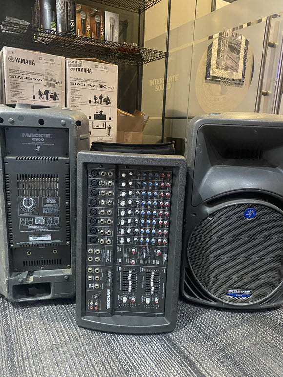USED - Mackie 808S Mixer and C300 Speakers